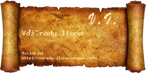 Várady Ilona névjegykártya